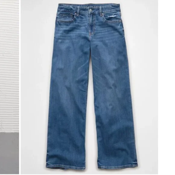 AE Dreamy Drape Stretch Low-Rise Baggy Wide-Leg Jean - Picture 3 of 4